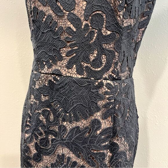 Chelsea28 Elegant charcoal color Lace midi Dress size 6 - Picture 3 of 12